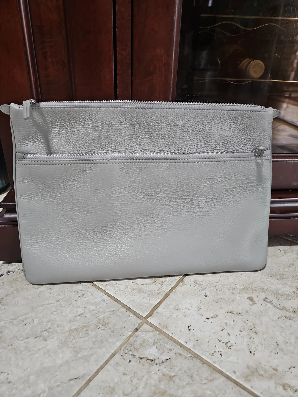 Smythson of Bond Street Pebble Leather Small Laptop Case